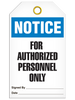 Notice For Authorized Personnel Only Tags