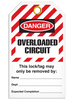 Lockout Overladed Circuit Striped Tags