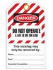 Lockout Do Not Open - Life On Line Striped Tags Lockout Do Not Open - Life On Line Striped Tags