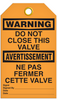 Warning English/French Valve Tags