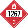 Flammable: Class 3 - UN1267 - Placard Sign