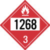 Flammable: Class 3 - UN1268 - Placard Sign