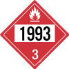 Flammable: Class 3 - UN1993 - Placard Sign