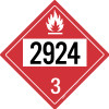Flammable: Class 3 - UN2924 - Placard Sign
