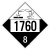Corrosive: Class 8 - UN1760 - Placard Sign Corrosive: Class 8 - UN1760 - Placard Sign