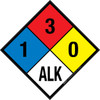 NFPA Diamond 704: 1-3-0 ALK - Wall Sign