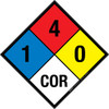 NFPA Diamond 704: 1-4-0 COR - Wall Sign NFPA Diamond 704: 1-4-0 COR - Wall Sign