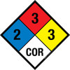 NFPA Diamond 704: 2-3-3 COR - Wall Sign