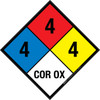 NFPA Diamond 704: 4-4-4 COR OX - Wall Sign NFPA Diamond 704: 4-4-4 COR OX - Wall Sign