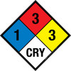 NFPA Diamond 704: 1-3-3 CRY - Wall Sign NFPA Diamond 704: 1-3-3 CRY - Wall Sign