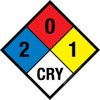 NFPA Diamond 704: 2-0-1 CRY - Wall Sign