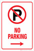 No Parking (with right arrow) - Aluminum Sign