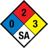 NFPA Diamond 704: 0-2-3 SA - Wall Sign NFPA Diamond 704: 0-2-3 SA - Wall Sign