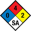 NFPA Diamond 704: 0-4-2 SA - Wall Sign NFPA Diamond 704: 0-4-2 SA - Wall Sign
