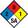 NFPA Diamond 704: 2-0-1 SA - Wall Sign