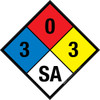 NFPA Diamond 704: 3-0-3 SA - Wall Sign NFPA Diamond 704: 3-0-3 SA - Wall Sign