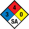 NFPA Diamond 704: 3-4-0 SA - Wall Sign