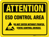 Floor Sign - Attention ESD Control Area with Yellow Background Floor Sign - Attention ESD Control Area with Yellow Background
