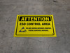 Floor Sign - Attention ESD Control Area (Yellow Background) Floor Sign - Attention ESD Control Area (Yellow Background)