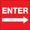 Enter Sign - Red with Right Arrow