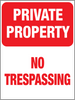 Private property - No Trespassing small sign Private property - No Trespassing small sign