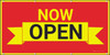 Now Open Yellow and Red Banner Now Open Yellow and Red Banner