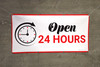 Open 24 Hours Banner Open 24 Hours Banner