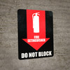 Fire Extinguisher Do Not Block - Black - Red Fire Extinguisher Do Not Block - Black - Red