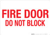 Fire Door Do Not Block Sign