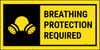 Breathing Protection Required Icon On Black Background Banner Breathing Protection Required Icon On Black Background Banner