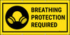 Breathing Protection Required Icon On Black Circle Banner