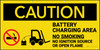 Caution Battery Charging Area Forklift No Smoking Open Flame Banner Caution Battery Charging Area Forklift No Smoking Open Flame Banner