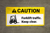 Caution Forklift Traffic Keep Clear With Graphic ANSI Banner Caution Forklift Traffic Keep Clear With Graphic ANSI Banner