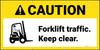 Caution Forklift Traffic Keep Clear With Graphic ANSI Banner Caution Forklift Traffic Keep Clear With Graphic ANSI Banner
