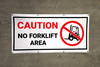 Caution No Forklift Area Red/Black Banner