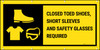 Closed Toed Shoes Short Sleeves & Safety Glasses Required Black Background Banner Closed Toed Shoes Short Sleeves & Safety Glasses Required Black Background Banner