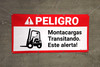Danger Forklift Traffic Spanish ANSI Banner Danger Forklift Traffic Spanish ANSI Banner