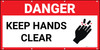 Danger Keep Hands Clear Red Banner