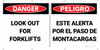 Danger Look Out for Forklifts Bilingual Spanish Banner Danger Look Out for Forklifts Bilingual Spanish Banner