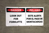 Danger Look Out for Forklifts Bilingual Spanish Banner Danger Look Out for Forklifts Bilingual Spanish Banner