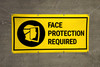 Face Protection Required Circle Icon Banner Face Protection Required Circle Icon Banner