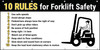 Forklift Safety 10 Rules Banner Forklift Safety 10 Rules Banner