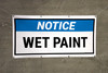 Notice Wet Paint Black FrameBanner