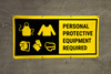 PPE Required Icons On Black Background Banner