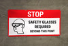 Stop Safety Glasses Required Beyond This Point Banner Stop Safety Glasses Required Beyond This Point Banner