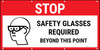 Stop Safety Glasses Required Beyond This Point Banner Stop Safety Glasses Required Beyond This Point Banner