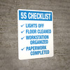 5S Checklist Wall Label