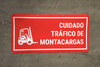 Watch Out for Forklift Traffic Spanish Red Banner