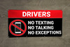 Drivers No Texting Talking Exceptions Dark Banner Drivers No Texting Talking Exceptions Dark Banner