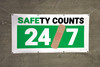 Safety Counts 24/7 Green Banner